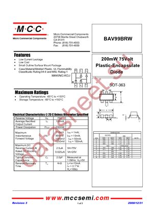 BAV99BRW datasheet  